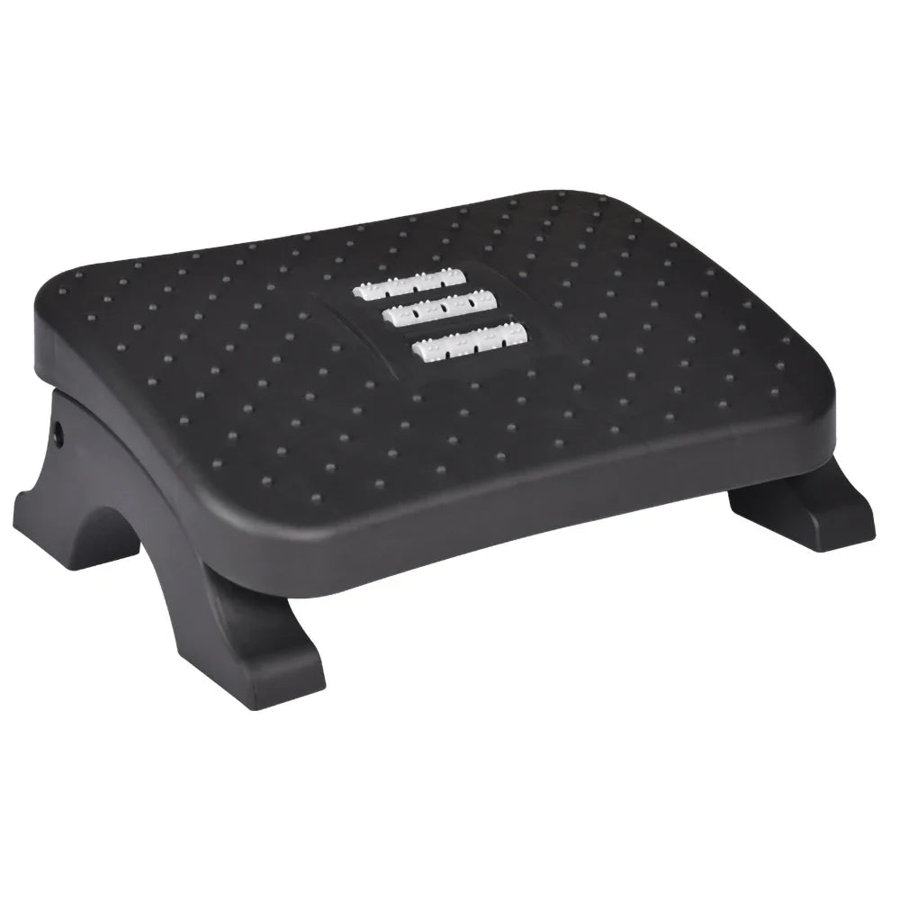 Ergonomic Under Desk Footrest Massage Rollers Leg Rest Pain Relief Non-slip Foot Stool Home Office Work Study Posture Correction