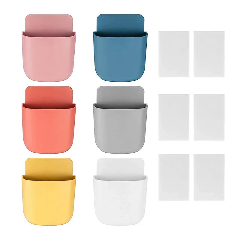 Wall Mounted Storage Box Phone Charger Holder Stand Rack for Remote Control Air Conditioner TV - Mobile Plug Organizer Case