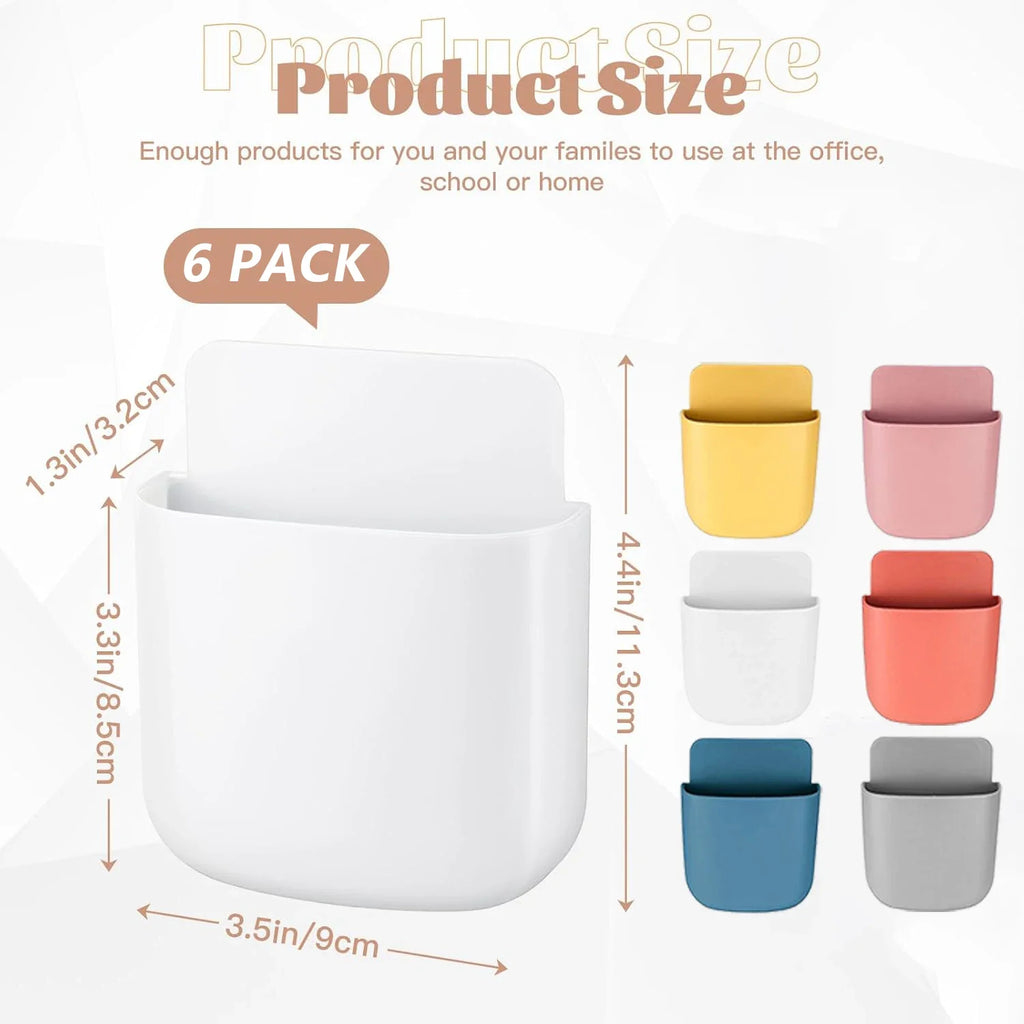 Wall Mounted Storage Box Phone Charger Holder Stand Rack for Remote Control Air Conditioner TV - Mobile Plug Organizer Case
