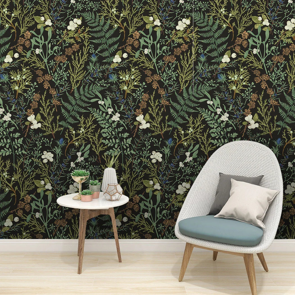 Tropical Rain Forest Peel and Stick Wallpaper White Floral Self Adhesive Removable Leaf Contact Paper For Bedroom Walls Cabinets